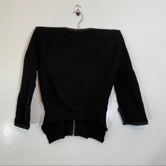 Free People Cardigan Embellished Dark BROWN Zip - Picture 4 of 4